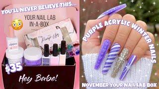 MAKARTT YOUR NAIL LAB NOVEMBER SUBSCRIPTION BOX | UNBOXING & HONEST REVIEW | PURPLE ACRYLIC NAILS