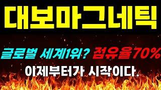 [대보마그네틱 주가전망] 긴급속보!!! 글로벌 세계1위? 점유율70%. 이제부터가 시작이다. #대보마그네틱주가 #대보마그네틱전망