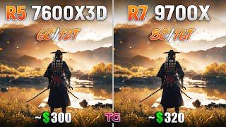 Ryzen 5 7600X3D vs Ryzen 7 9700X - Test in 10 Games