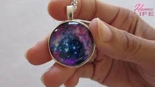 Review Resin galaxy pendant necklace for women : Top epoxy resin accessories