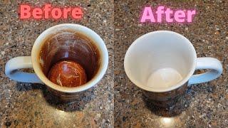 How To Remove Tea Stains/Coffee Stains From Cups/Mugs With Vinegar