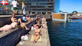 Kalvebod Brygge Harbour Bath Beach | Copenhagen Denmark, 4K Beach Walk, Bikini Beach, 12 May 2024