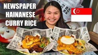 NEWSPAPER HAINANESE CURRY RICE!! Best Hainanese Food in Singapore by The Hainan Story | Curry PNG