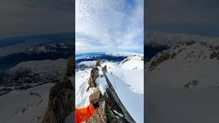 one of my scariest starting spots! I had to climb on this rock and put my skis on without falling