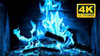  Halloween Fireplace 4K UHD! Blue Fireplace with Crackling Fire Sounds. Fire Background 4K