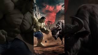 Wild Confrontation: Hulk vs bullfo; Hulk vs dragon; Hulk vs more animals; #shortfeed #shorts