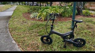 Running errands on new OneBot S7F folding e-bike. It's tiny :)