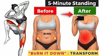 5 -Minute Standing MORNING Workout  LOSE WEIGHT AND BELLY FAT  | 7 Day Challenge