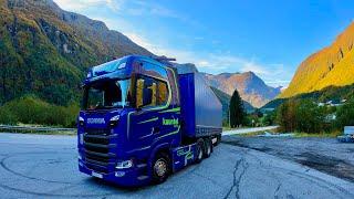 POV Driving  Norway Scania S560 - Sirpantine road.15 Danger tunnel 4.0 ️