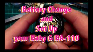 Casio G-Shock BA110 Baby-G Battery Change and Setup