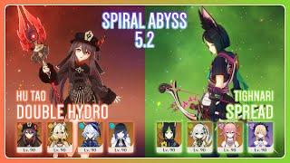 C1 Hu Tao Double Hydro & C0 Tighnari Spread | NEW Spiral Abyss 5.2 | Genshin Impact