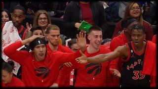 Jakob Poeltl monster hammer dunk  - Raptors vs Thunder | March 16, 2023