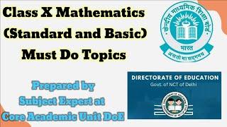 Class 10 Mathematics Must Do Topics  Prepared by Subject Expert DOE #cbse10thmaths