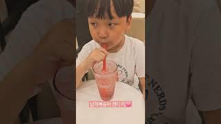 매머드카페에서 납작복숭아 캔디 티#방학마지막날 #카페 #mukbang #shorts