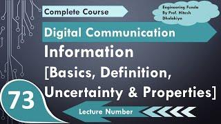 Information (Basics, Definition, Uncertainty & Property) Explained in Digital Communication