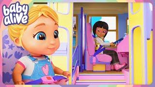 The Babies Ride On The Back To School Bus!   BRAND NEW Baby Alive Season 4