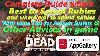 The Walking Dead Survivors - Tips Where Best to spend Rubies & Animal System some Tips &OtherAdvices