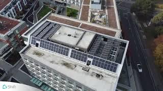 One of the largest solar panel arrays on Vancouver Island installed in downtown Victoria, BC.