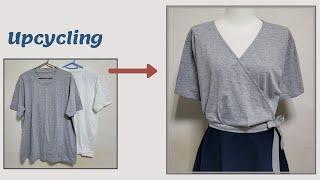 DIY Upcycling a T-Shirt|/티셔츠 리폼/면티/블라우스/흰티/Blouse/Reform Old Your Clothes/안입는옷 리폼/Refashion/옷수선/옷만들기