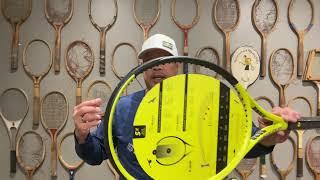 THE TENNIS RACKETS AND STRINGS THAT GIVES YOU THE HIGHEST LAUNCH ANGLE TO IMPART THE MOST TOPSPIN