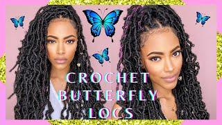 [NO WRAPPING] Long 24" Crochet Butterfly Locs Review w/ Niseyo Hair | Jasmine Defined