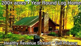 North Carolina Farmhouse For Sale | North Carolina Acreage Log Home For Sale | 200+ acres