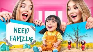 Squid Game Doll in Real Life! We Adopted SGD, But Our Daughters Get Jealous