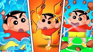 Shinchan Got Multiple Elemental Abilities  | Roblox Element Card Battle | Funny Game 