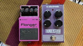 7 effects from a flanger, 2 pedals compared. BOSS BF-2 vs TC Electronic Thunderstorm