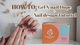 APRES GEL X NAIL DUPE  + DESIGN TUTORIAL