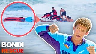 Massive Wave Flips Jet Ski Mid Rescue! 