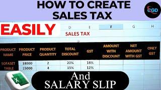 How To Create Sales Tax And Salary Slip In Excel  Tips And Tricks  #exceltips #tutorial #computer