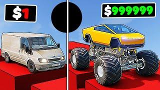 $1 TO $1,000,000 VEHICLES VS JUMP ROADS - beamNG drive