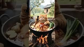mouse with cooking cat#shortvideo#mouse #cat #cooking