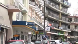 Driving in the centre  of Veroia, a northern Greek Town