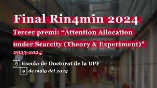 Final Rin4min 2024. 3r premi. Patrick Sewell, estudiant del Doctorat en Economia