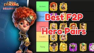 Best F2P Hero Pairs Call Of Dragons (Marksman, Mage, Infantry, Cavalry, Flying)