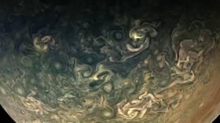 Juno's Perijove-10 Jupiter Flyby, Reconstructed in 125-Fold Time-Lapse, Preliminary