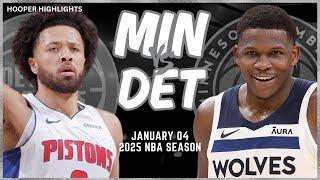 Minnesota Timberwolves vs Detroit Pistons Full Game Highlights | Jan 4 | 2025 NBA Season