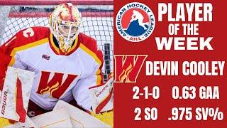 Calgary Wranglers Goalie DEVIN COOLEY Earns Player Of The Week!