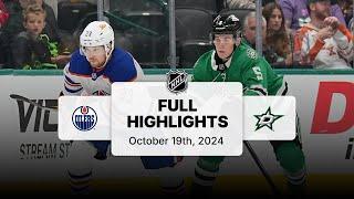 Oilers at Stars | October 19, 2024 | NHL Full Game Highlights