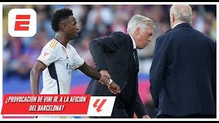 Vinicius Jr. provoca a la afición de Barcelona, es abucheado y Ancelotti lo reprende | LaLiga