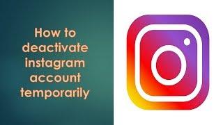 How to  deactivate  instagram account  temporarily in hindi