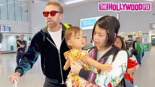 Nicolas Cage, Wife Riko Shibata & Daughter August Cage Talk 'The Surfer' Movie In Perth, Australia