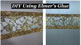 Easy DIY Bling Painting / Elmer’s Glue to Adhere Crushed Glass & Glitter