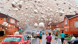 Massive destruction in France and Italy! 6-inch hail storm damaged cars and houses in Europe