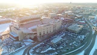 Lincoln Nebraska City Winter Morning Drone Flight