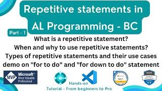 repetitive statements in al programming business central | loops in business central |#gomstechtalks