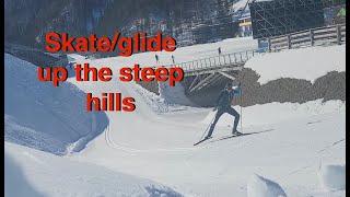 How to Cross Country Ski: V1/ offset skate up steep hills