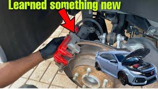 HONDA CIVIC TYPE R REAR BRAKE PADS REPLACEMENT NO DEALERSHIP NEEDED DIY